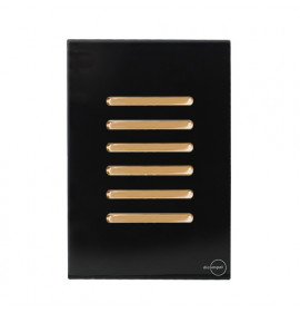 Conjunto Interruptor Sextuplo Simples 4x2 - Novara Glass Preto Brilhante Gold